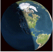Sun rise over North America.   By The Living Earth   