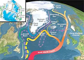nordic seas current circulation, description follows